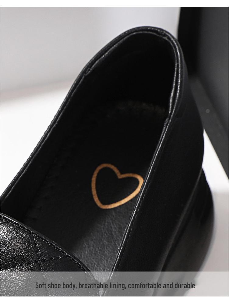 2023 Spring Collection: Women's Real Leather Heightening Mary Jane Loafers, Small Leather Shoes, Nurse Style YH812