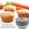 20PCS Stainless Steel Egg Tart Mold Round Shape Fluted Design Cupcake Baking Molds Reusable Metal M