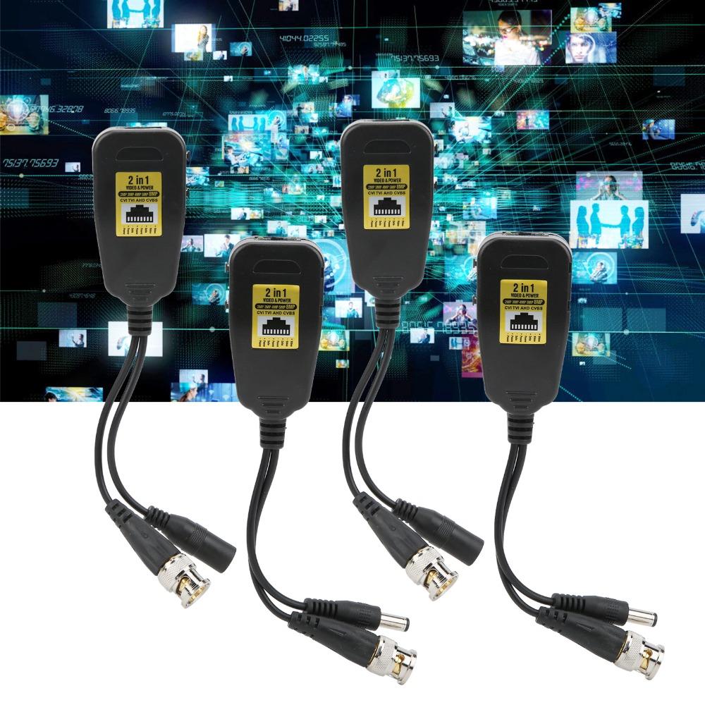 4 PCS Anti Thunder Video Balun Transceiver  Household Use