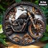 Vintage Motorcycle Metal Sign Art Decor with Chain Gears Home Bar Wall Decor