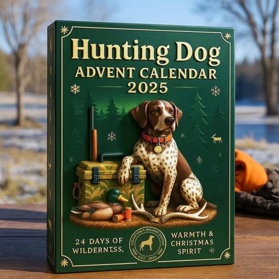 Hunting Dog Advent Calendar 2025 24 Days Acrylic Ornament with Canine Themes Christmas Countdown Decor for Tree Dog Lovers