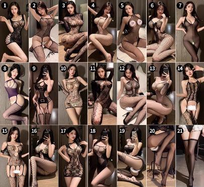 Sexy Lingerie Tight Sexy Suit Uniform Seduction Women's Transparent Open Crotch Mesh One-piece Stockings Mesh