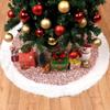 Plush Sequin Christmas Tree Skirt Decoration