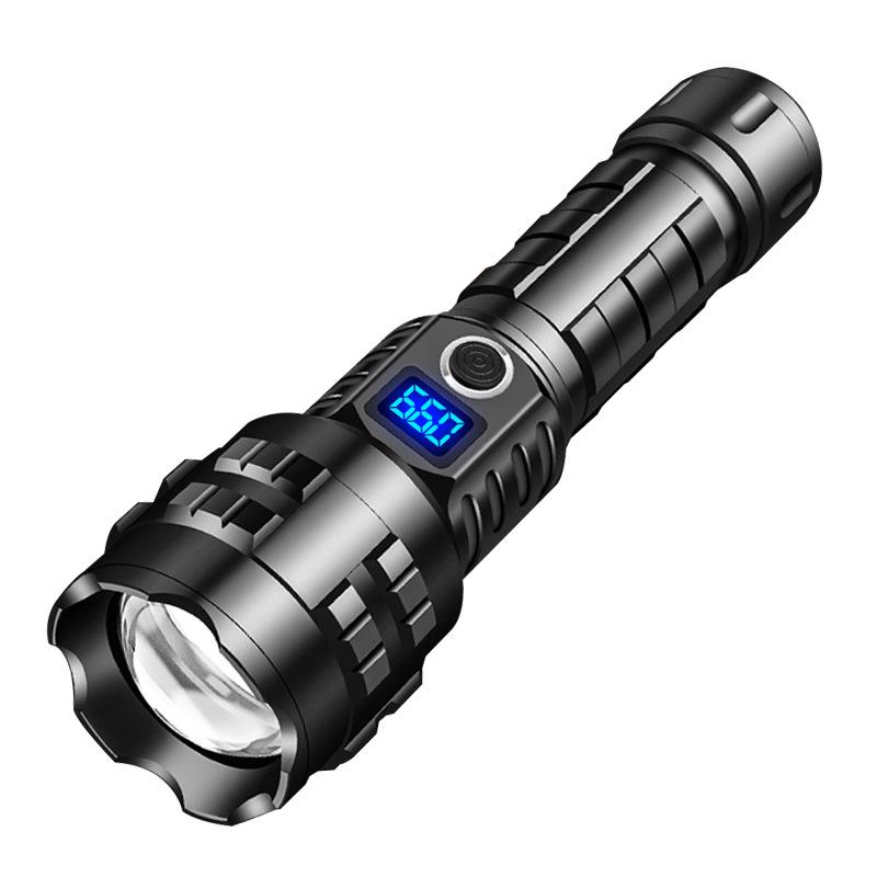 Best-selling Tactical Flashlight with USB-C Rechargeable Battery and Digital Display for Home and Outdoor Use.