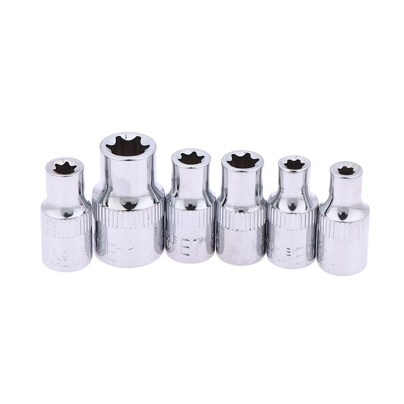 Zestaw 14 szt. nasadek E-Torx - Najwyższej jakości zestaw nasadek żeńskich Torx, Gniazda gwiazdkowe o maksymalnym momencie obrotowym, Nasadki zewnętrzne Torx