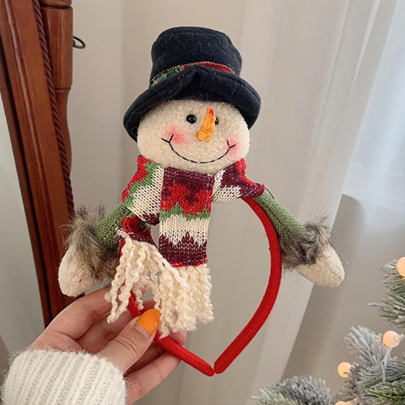 Xmas Santa Claus Hair Hoop Gingerbread Man Headband Snowman Hairband Holiday Party Headbands Christmas Photo Props