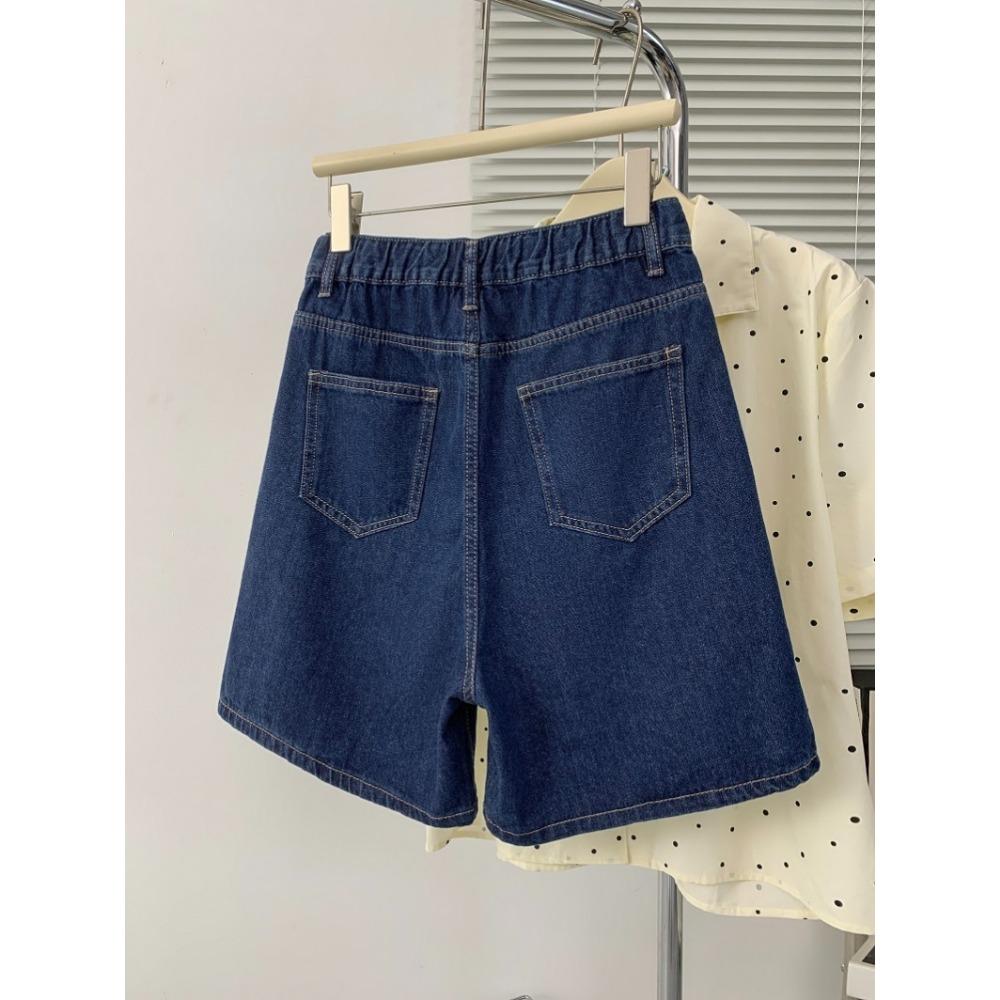 DIMANAF 2025 Neue Sommer Kurze Jeanshosen Damen Basic Casual Denim Haremshose Big Blue Hose