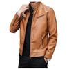 Autumn and winter new men's leather jacket slim youth trend leather jacket PU high-end leather jacket stand-up collar leather jacket men