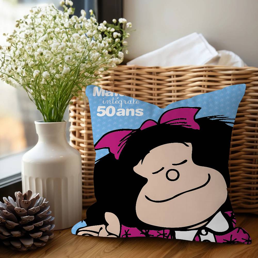 Mafalda Personalized Picture Text Home Decorative Pillows Household Gifts 45x45cm