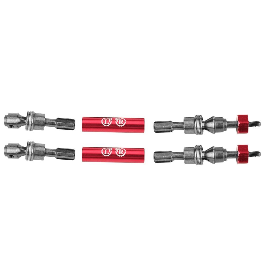 2pcs Front Drive Shaft CVD Transmission Axle for Traxxas Slash 4X4 1 10 RC Truck (Red)