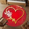 1pc Heart Love Round Chair Mat Area Rug - Non-Slip, Floor Mat for Office, Bedroom, and Indoor Decor C1125213