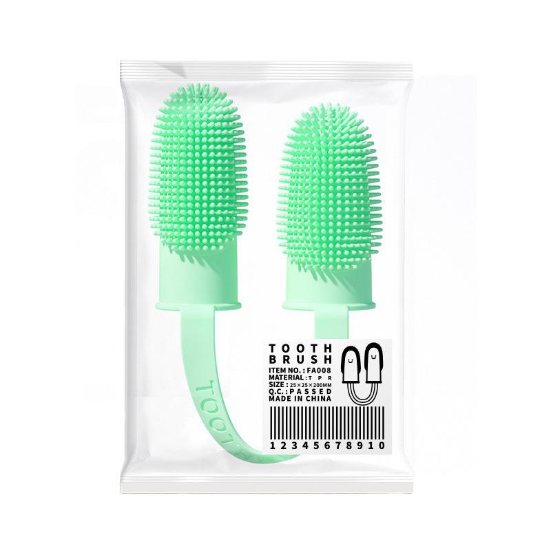 Pet Double Finger Toothbrush for Dogs & Cats - Teeth Cleaning Sleeve