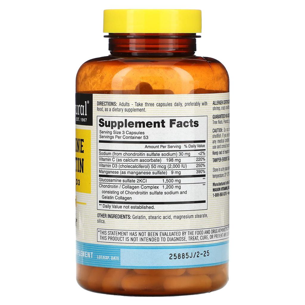 Glucosamine Chondroitin Plus Vitamin D3, 160 Capsules