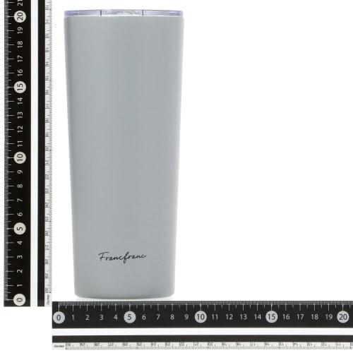 Francfranc Stainless Steel Tumbler with Lid, 650ml, Gray, Double-Layer Vacuum-Resistant, Insulated for Hot or Cold Drinks, Perfect for the Office or a