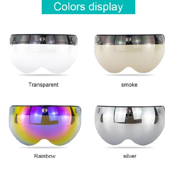 Universal 3-Snap Motorbike Helmet Visor Front Flip Up Wind Shield Len Sunglasses