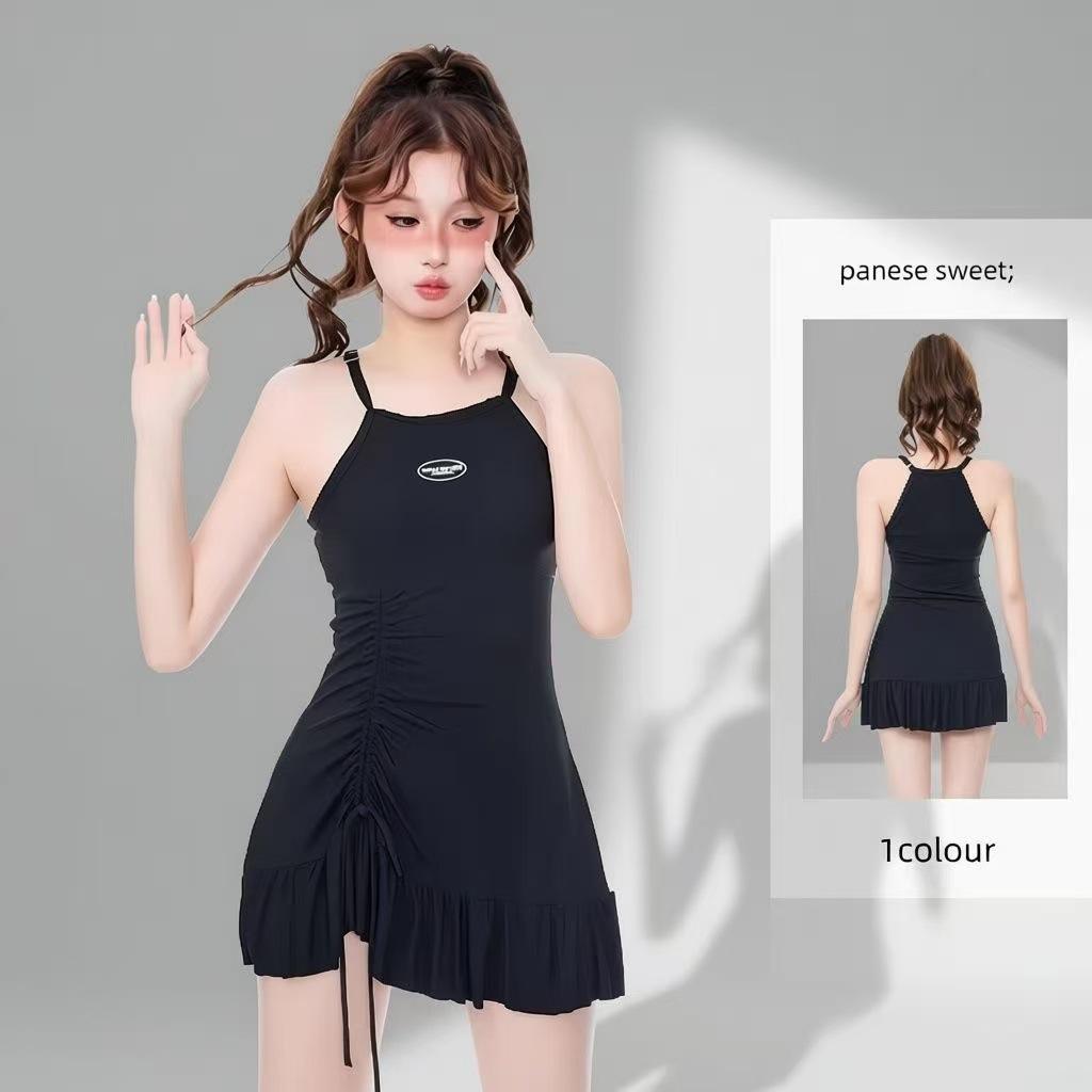 1011 new summer dress swimsuit summer white seaside vacation small red dress hot spring one-piece swimsuit women