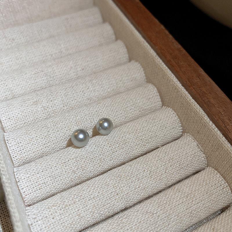 

Серьги-кольца C-образной формы с серым жемчугом, модный темперамент, высококлассные серьги-пусеты, нишевые французские элегантные серьги в стиле легкой роскоши, женские