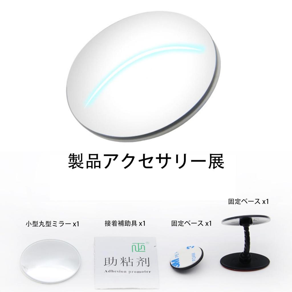 Rearview mirror for collision wide field of rotation 2-row seats, avoidance, view, rimless, 360-degree type, universal.