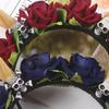 Gothic Flower Skull Headdress Deer Horn Headband Halloween Party Accessories