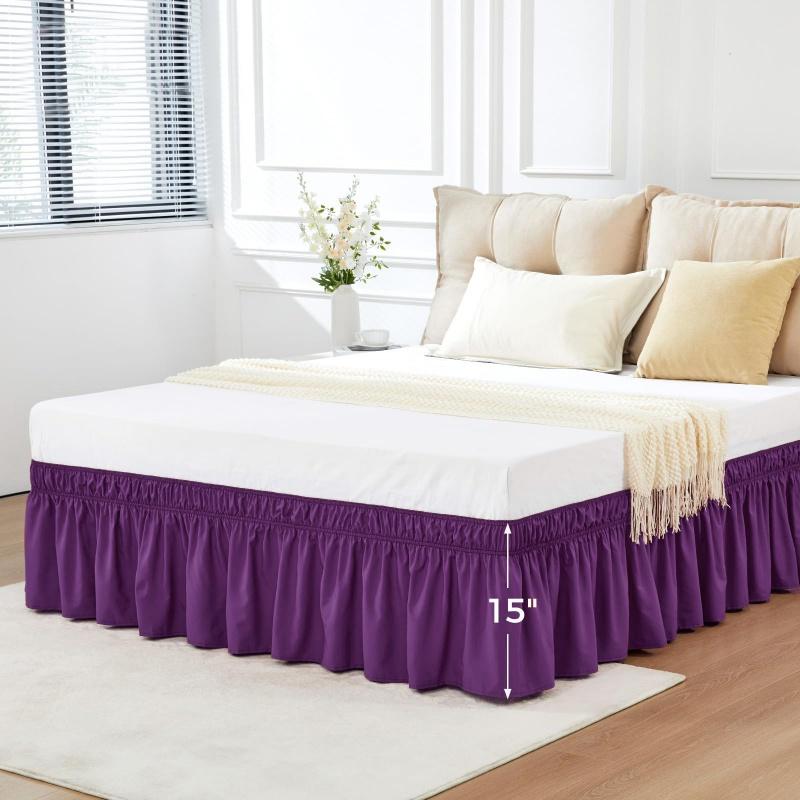 Solid Color Elastic Bed Skirt Elastic Built-in Bed Apron