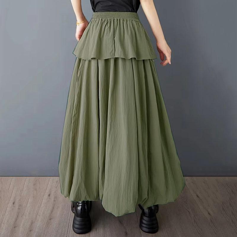 Xitao Bud Button False Two Pieces Skirt ZMY1192