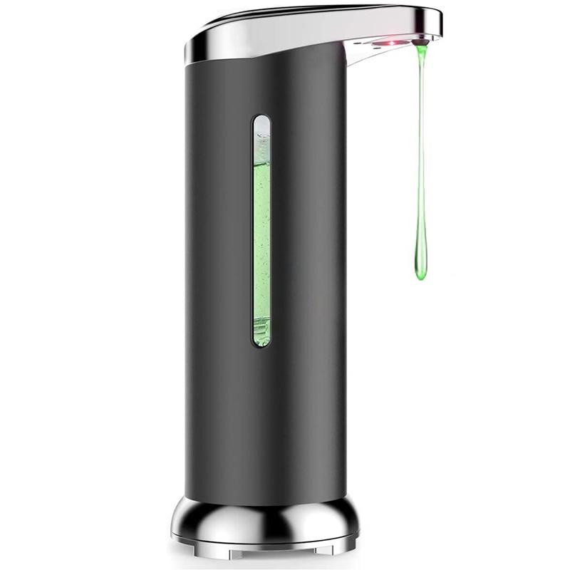 Automatic Black Soap Dispenser, Touchless Soap Dispenser Equipped with Stainless Steel, Infrared Motion Sensor USB Charging | Liquid Soap Dispensers