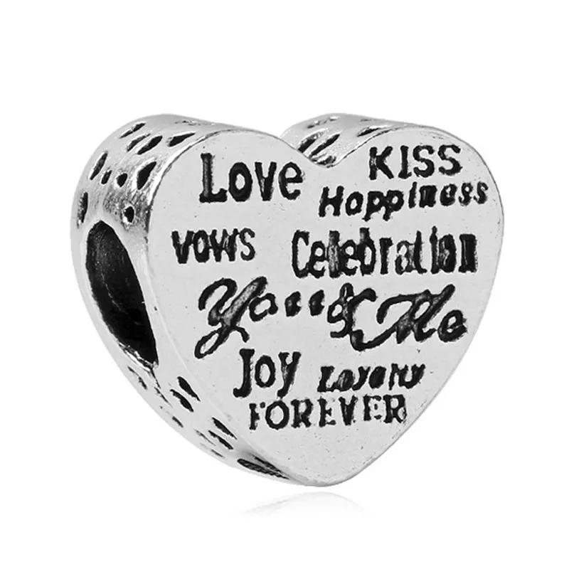 Nan Grand Daughter Best Friend Heart Beads Fits Charm Bracelet&Bangle DIY Women Jewelry Making