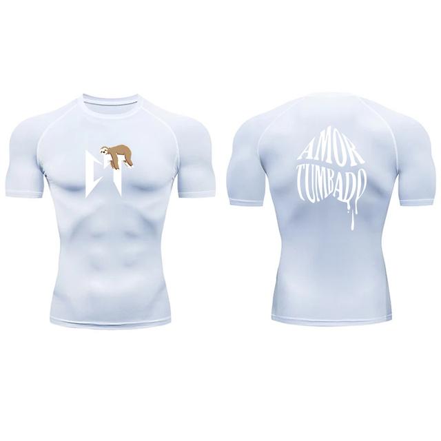 

Мужская компрессионная футболка с короткими рукавами, повседневная футболка, быстросохнущая дышащая спортивная футболка для фитнеса, летняя мужская спортивная футболка XXXL