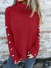 Autumn/Winter 2026 High Neck Button-Up Women's Knit Sweater