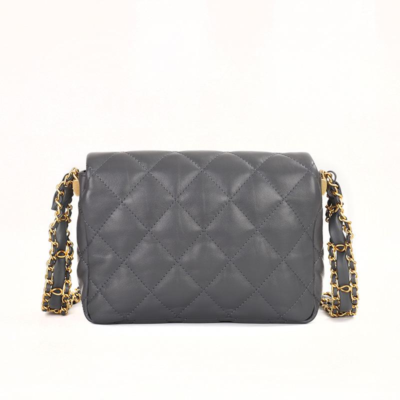 Chic Calfskin Mini Bag - Diamond Pattern Chain Crossbody