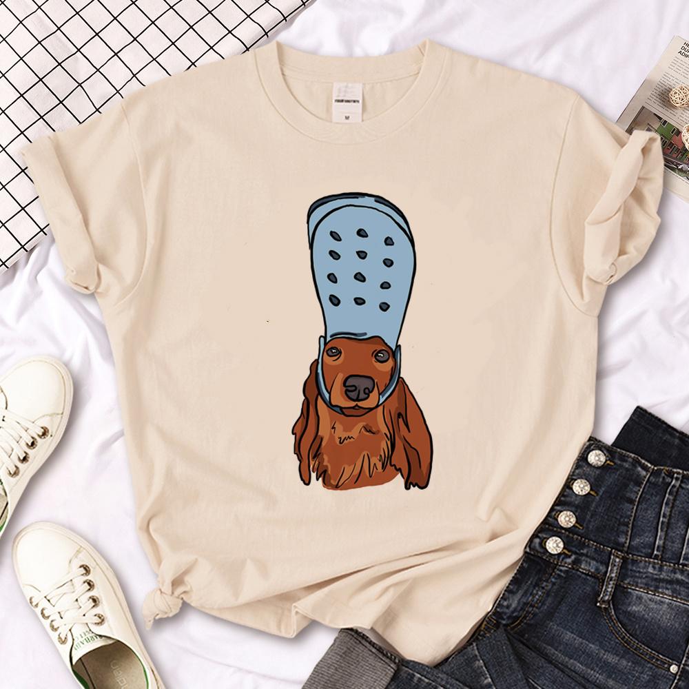 Dachshund Top Women Streetwear Summer Funny Tshirt Girl Graphic Clothes