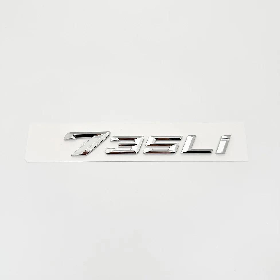 ABBS1 New Font Numbers Letters 735i 740i 760i 735Li 740Li XDrive Chrome Silver Black ABS Emblem for 7 Series Car Trunk Logo Sticker
