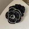 1pc Korean-style elegant camellia hair tie, high-end fashionable and stylish, high-elasticity band suitable for buns and ponytai