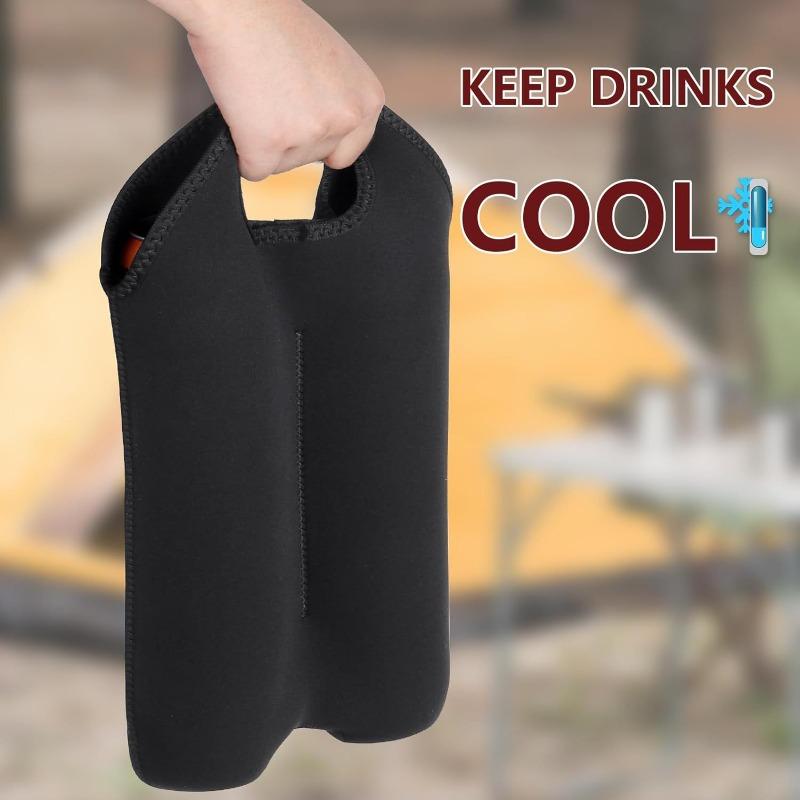 2-Pack Insulated Rubber Wine Bottle Covers with Carry Handles - Multi-Color Options, Convenient and Practical for Home