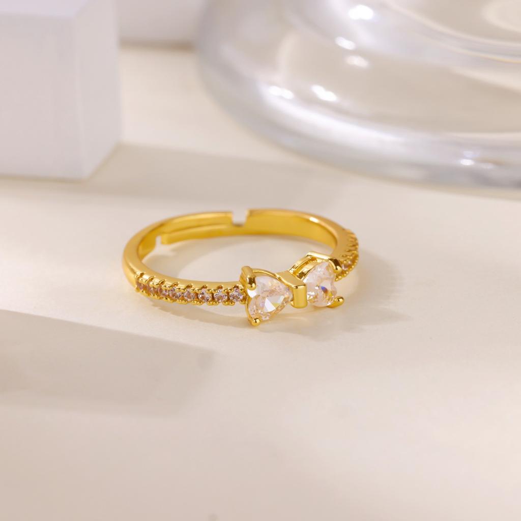 Simple Zircon Butterfly Open Ring Niche Design Ring Daily Wear Jewelry New