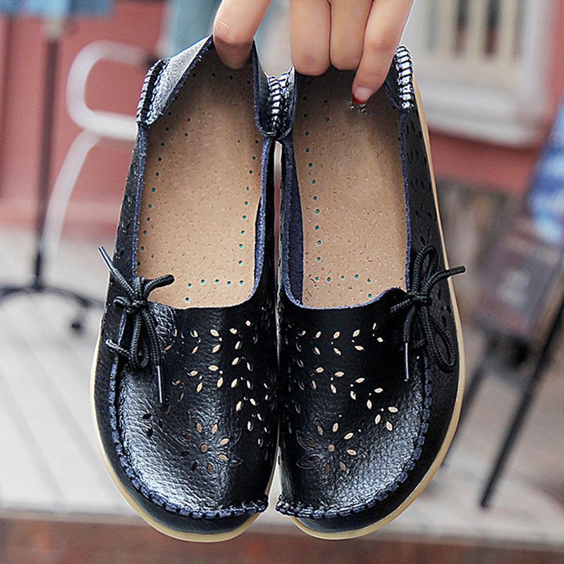 Damskor Platta Skor Mode Damskor Casual Skor Andningsbara Damloafers Grunda Komfort Mammaskor Damer