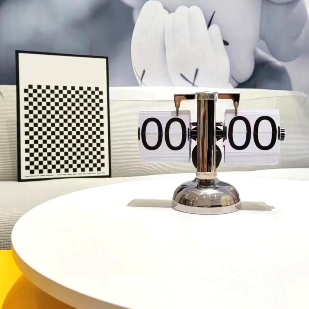 Clock Digital  Down Clock Retro Minimalist Single Foot Mechanical Auto  Clock Desk Clock for Home Livingroom Decor