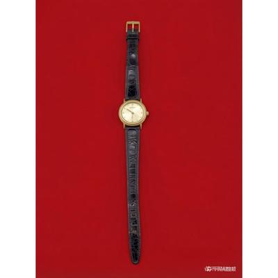 Used Today Only RADO Rado Vintage Ladies Watch Gold Dial Black Leather Strap Working Item (Battery Replaced) Video Is AI