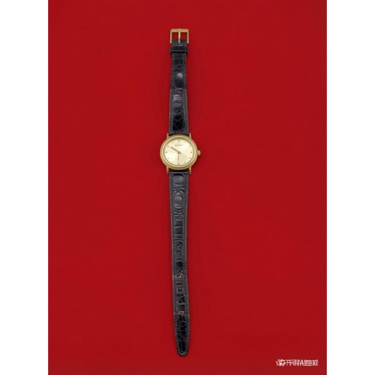 Used Today only RADO Rado Vintage Ladies Watch Gold Dial Black Leather Strap Working Item (Battery Replaced) Video is AI