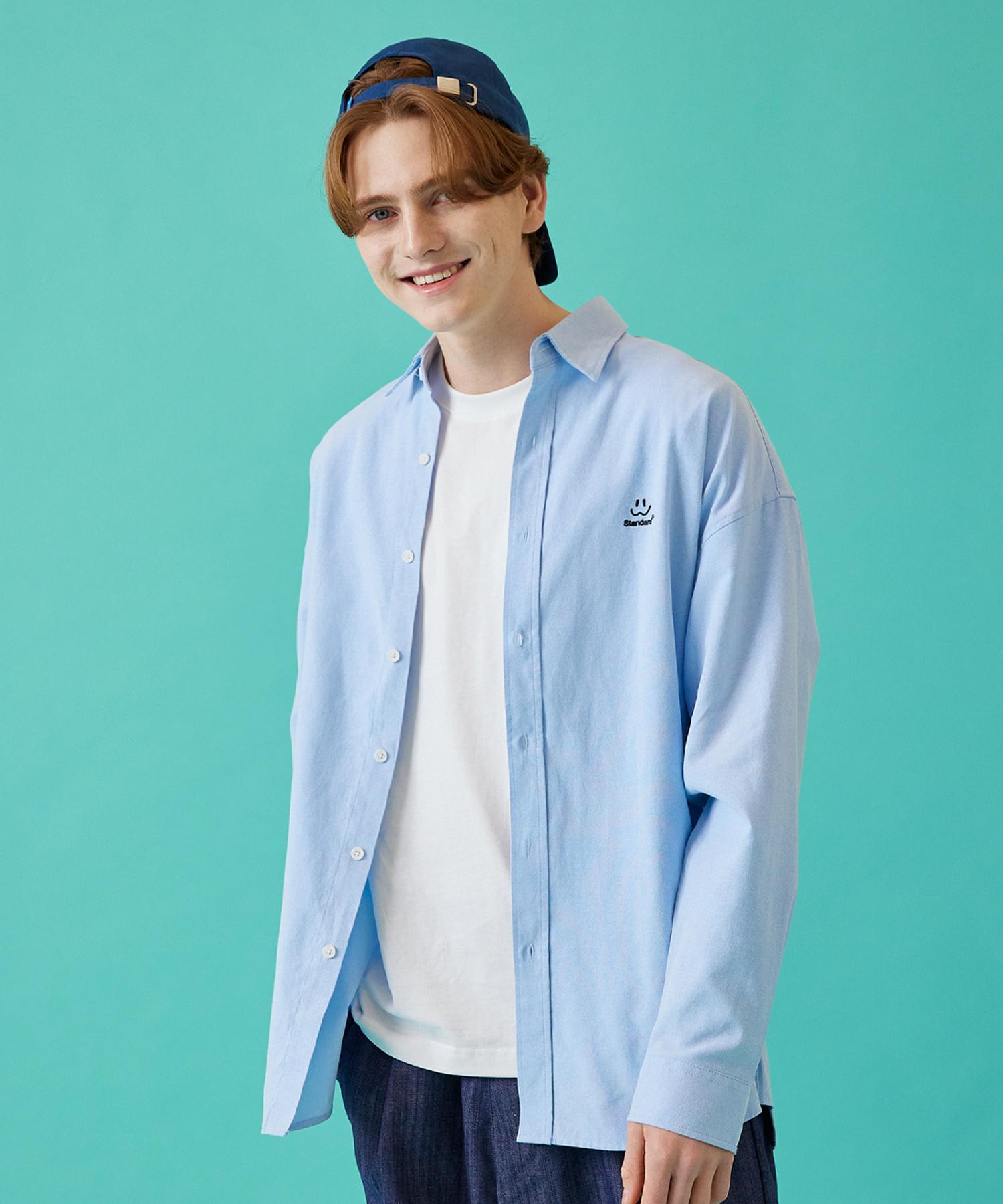W Standard Smile Oxford Shirt [3 Colors] Sky Blue/L