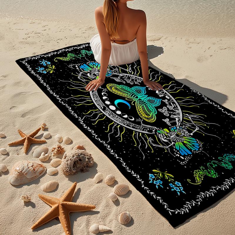 Psychedelic Serpent Flames Beach Towel, Super Soft Microfiber, Gift for Her/Him, Birthday, for Pool, Beach, Travel, Home Decor Fan gifts