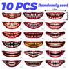 18 Style Randomly Sent Halloween Scary Big Mouth Temporary Tattoo Waterproof Long Lasting Do Not Stimulate Safety Tattoo Sticker