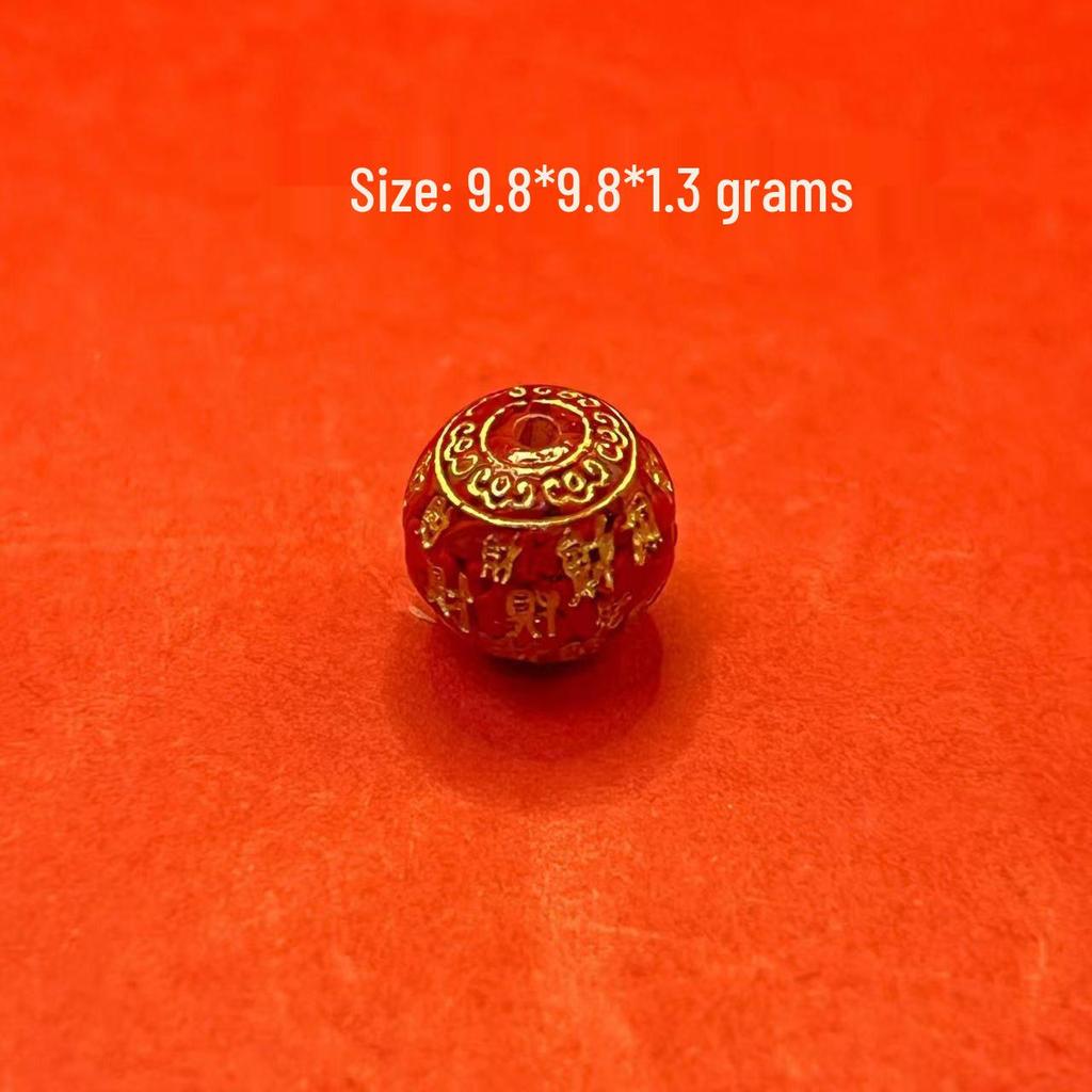 Original Gold-Plated Cinnabar Turtle Shell Fu Plaque and Gourd Pouch Accessories