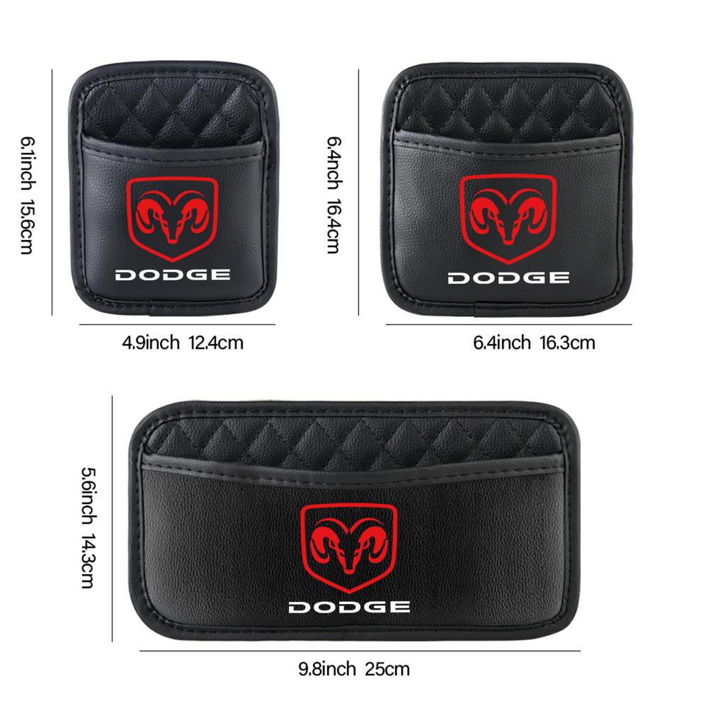 Car Emblem Leather Storage Bag Auto Sorganizer box Interior Accessories For Dodge Durango Caliber Challenger SXT SRT Magnum Colt T777