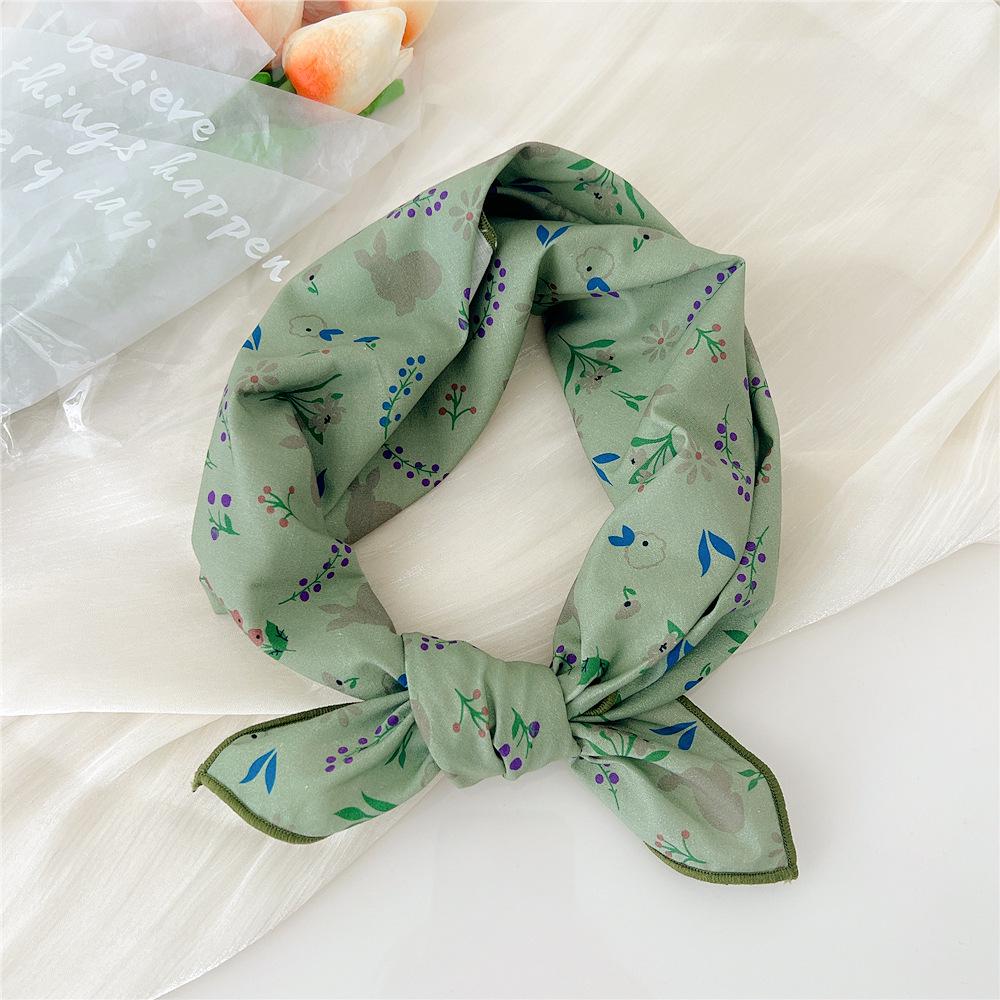 58 Cotton Linen Small Square Silk Scarf for Women - Spring/Autumn/Summer Korean Style Headband & Decorative Scarf