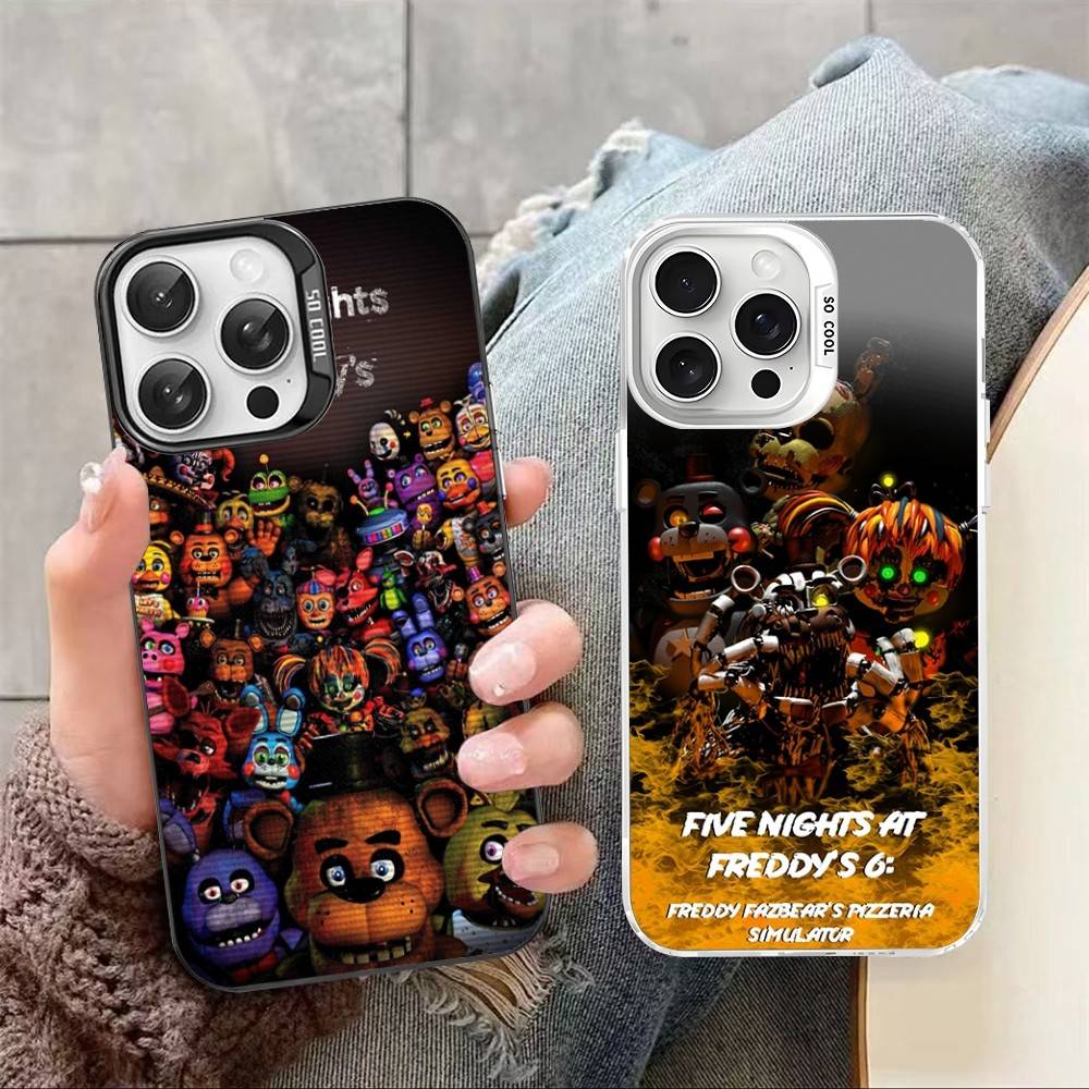 F-FNAF Five-nights-At-Freddys Phone Case For iPhone 17 16 15 14 13 12 11 Pro Max Plus Pro Colorful Shell