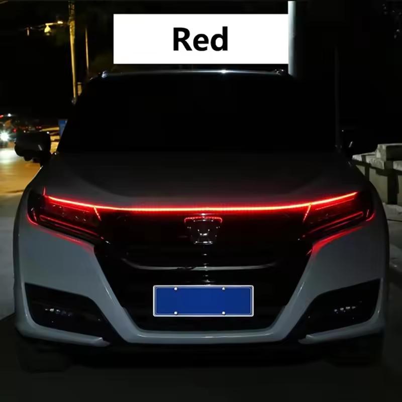

150 см светодиодные дневные ходовые огни Scan Starting Car Cap Decorative Lights DRL Auto Motor Cap Guide Decorative Ambient Lamp 12V red