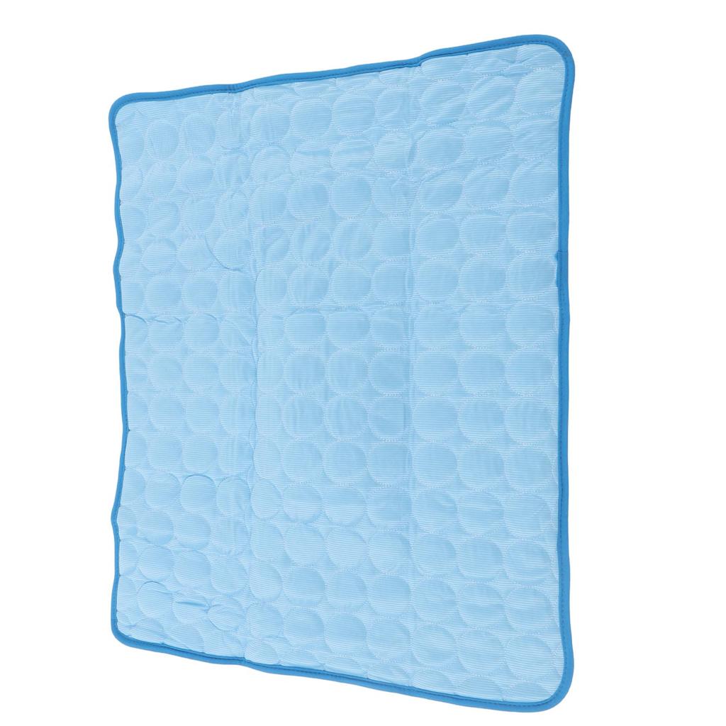 Pet Cooling Mat Breathable Folding Reusable Summer Self Cooling Cushion for Dogs Cats L Blue