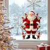 Holiday Home Decor Gifts Christmas Window Cling, Cute Santa Claus And Elf Boys Decal, Reusable Decorations Winter Static Glass Sticker for Home,