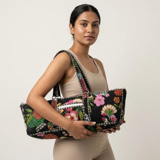 Yoga Bag usalover925 Multicolor Quilted Cotton Print Yoga 53